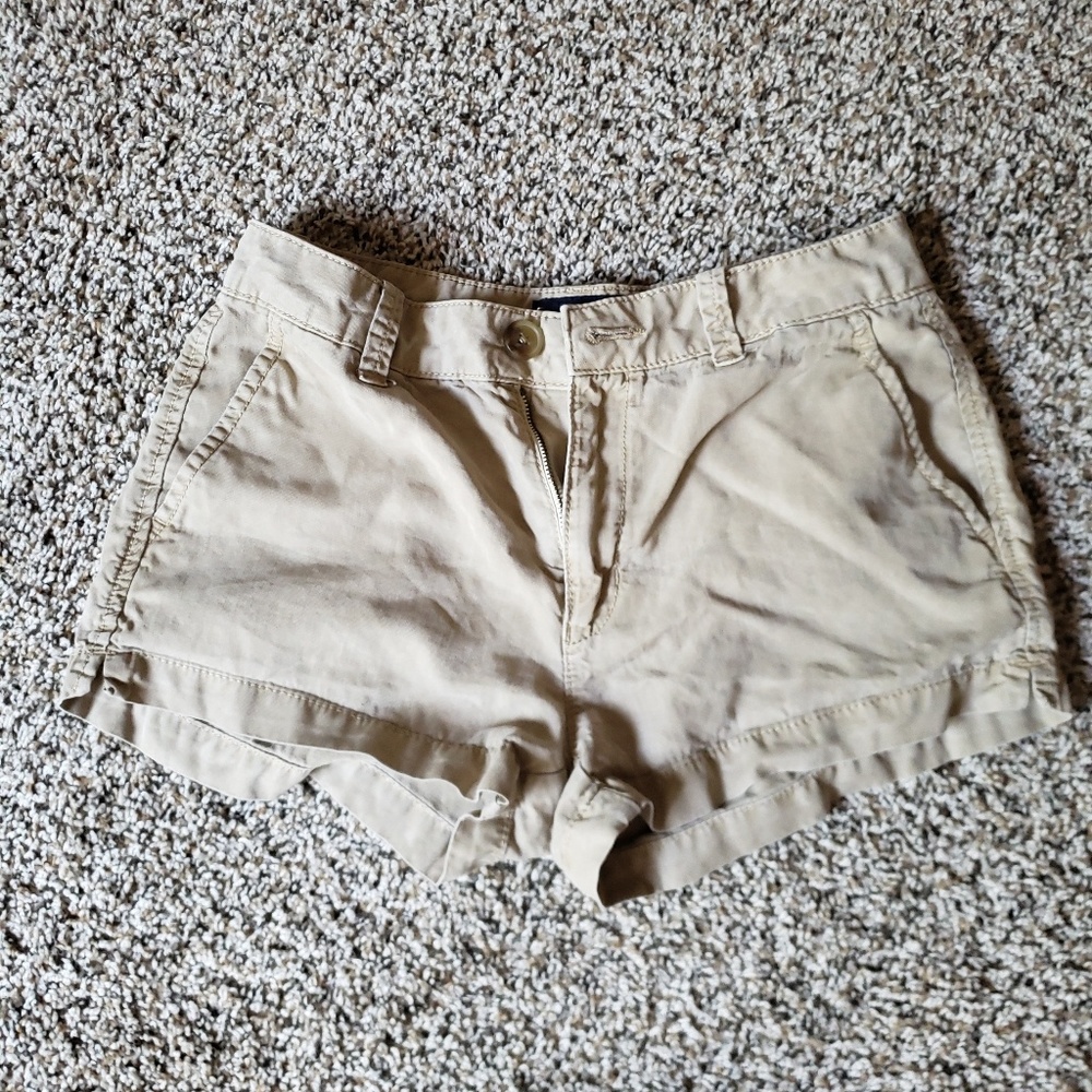 American Eagle khaki shorts, size 0